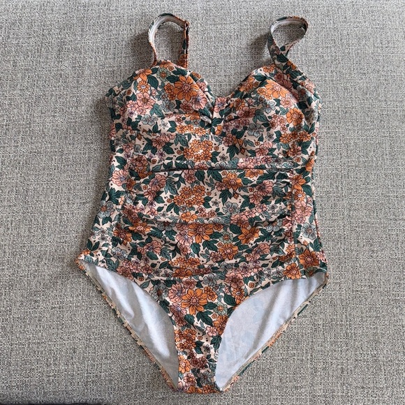 Cupshe Other - Cupshe Floral One-Piece Swimsuit - Orange and Green